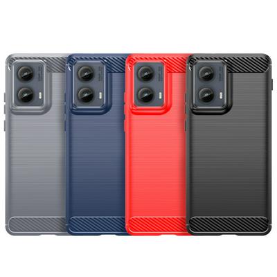 For Motorola Moto Edge 2024 Carbon Fiber Drawing Series Scratch Resistant Shock Absorption Soft TPU Back Cover Case