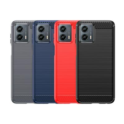 For Motorola Moto G 5G 2023 Carbon Fiber Drawing Series Scratch Resistant Shock Absorption Soft TPU Back Cover Case