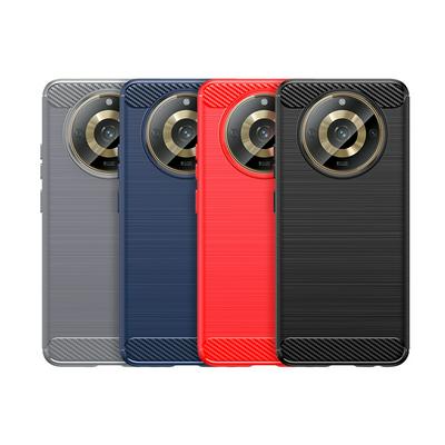 For Realme 11 5G Carbon Fiber Drawing Series Scratch Resistant Shock Absorption Soft TPU Back Cover Case