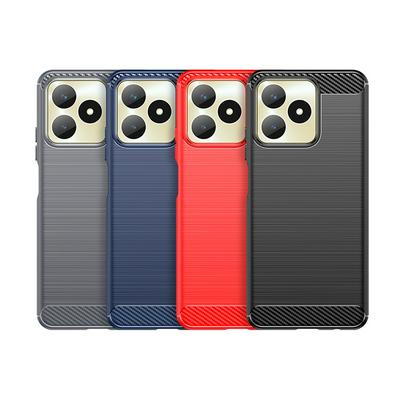 For Realme Note 50 Carbon Fiber Drawing Series Scratch Resistant Shock Absorption Soft TPU Back Cover Case