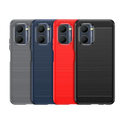 For Realme Narzo 50i Prime Carbon Fiber Drawing Series Scratch Resistant Shock Absorption Soft TPU Back Cover Case