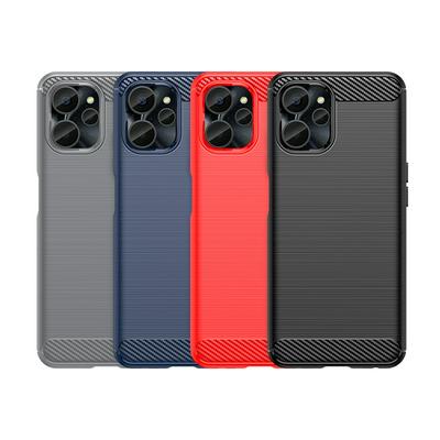 For Realme Q5X 5G Carbon Fiber Drawing Series Scratch Resistant Shock Absorption Soft TPU Back Cover Case
