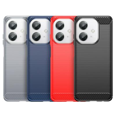 For Oppo A3X 4G Carbon Fiber Drawing Series Scratch Resistant Shock Absorption Soft TPU Back Cover Case