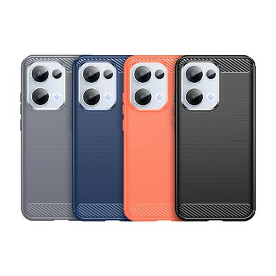 For Oppo Reno 13 Carbon Fiber Drawing Series Scratch Resistant Shock Absorption Soft TPU Back Cover Case