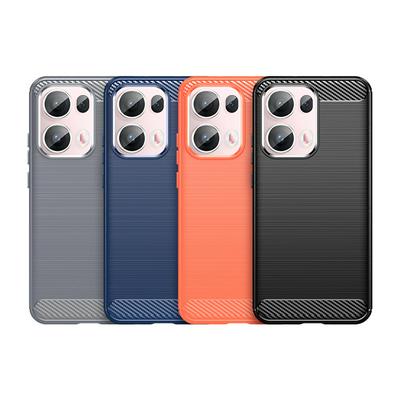For Oppo Reno 13 Pro Carbon Fiber Drawing Series Scratch Resistant Shock Absorption Soft TPU Back Cover Case