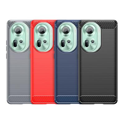 For Oppo Reno 11 Carbon Fiber Drawing Series Scratch Resistant Shock Absorption Soft TPU Back Cover Case