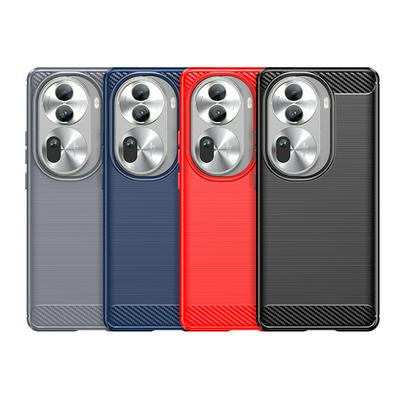 For Oppo Reno 11 Pro Carbon Fiber Drawing Series Scratch Resistant Shock Absorption Soft TPU Back Cover Case