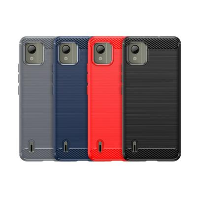 For Nokia C110 Carbon Fiber Drawing Series Scratch Resistant Shock Absorption Soft TPU Back Cover Case