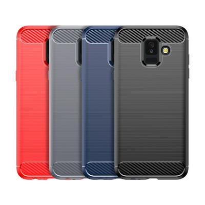 For Samsung Galaxy A6 2018 Carbon Fiber Drawing Series Scratch Resistant Shock Absorption Soft TPU Back Cover Case