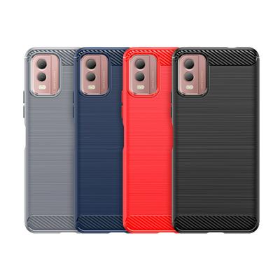 For Nokia C32 Carbon Fiber Drawing Series Scratch Resistant Shock Absorption Soft TPU Back Cover Case