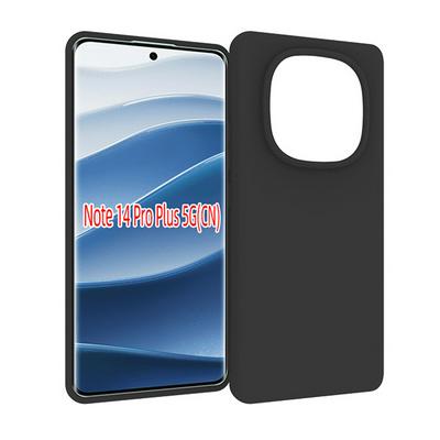For Xiaomi Redmi Note 14 Pro Plus 5G Black Matte Shockproof Durable Soft TPU Back Cover Phone Case 
