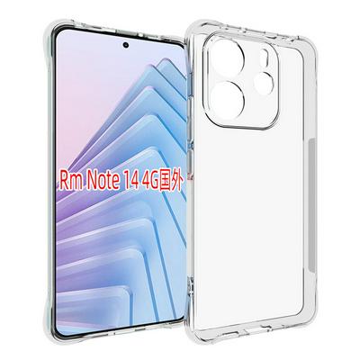 Anti-Fingerprint Non-Slip Waterproof Four Corners Shockproof Transparent Soft TPU Back Cover Protective Case for Xiaomi Redmi Note 14 4G