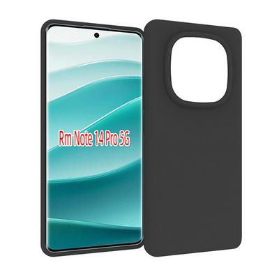 For Xiaomi Redmi Note 14 Pro 5G Black Matte Shockproof Durable Soft TPU Back Cover Phone Case 