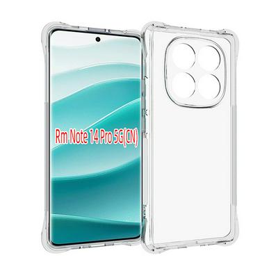 Anti-Fingerprint Non-Slip Waterproof Four Corners Shockproof Transparent Soft TPU Back Cover Protective Case for Xiaomi Redmi Note 14 Pro 5G