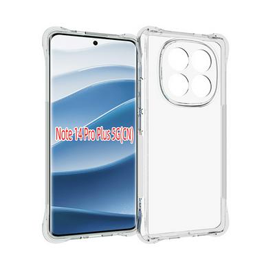 Anti-Fingerprint Non-Slip Waterproof Four Corners Shockproof Transparent Soft TPU Back Cover Protective Case for Xiaomi Redmi Note 14 Pro Plus