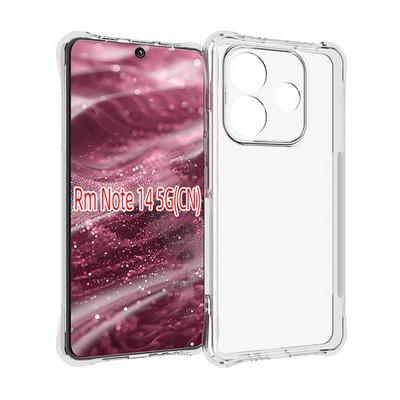 Anti-Fingerprint Non-Slip Waterproof Four Corners Shockproof Transparent Soft TPU Back Cover Protective Case for Xiaomi Redmi Note 14 5G