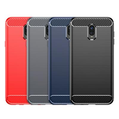 For Samsung Galaxy J7 Plus Carbon Fiber Drawing Series Scratch Resistant Shock Absorption Soft TPU Back Cover Case