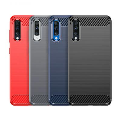 For Samsung Galaxy A50S Carbon Fiber Drawing Series Scratch Resistant Shock Absorption Soft TPU Back Cover Case