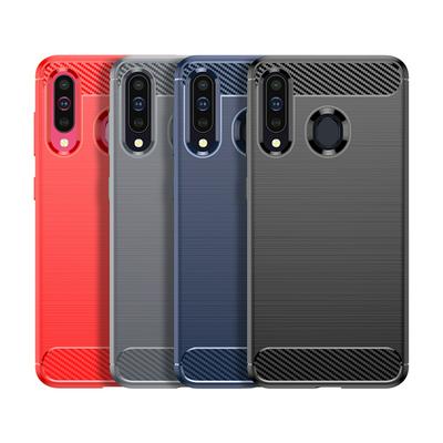 For Samsung Galaxy M40 Carbon Fiber Drawing Series Scratch Resistant Shock Absorption Soft TPU Back Cover Case