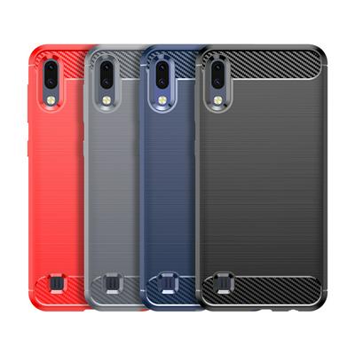 For Samsung Galaxy A10 Carbon Fiber Drawing Series Scratch Resistant Shock Absorption Soft TPU Back Cover Case