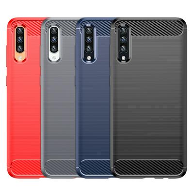 For Samsung Galaxy A70S Carbon Fiber Drawing Series Scratch Resistant Shock Absorption Soft TPU Back Cover Case
