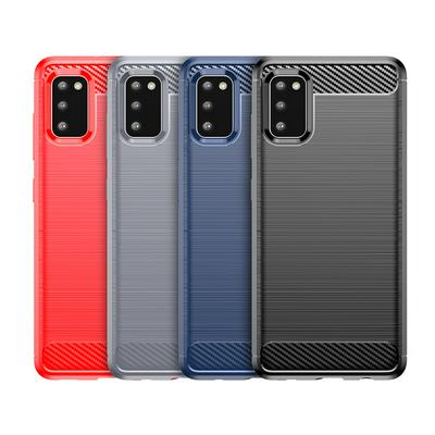 For Samsung Galaxy A41 Carbon Fiber Drawing Series Scratch Resistant Shock Absorption Soft TPU Back Cover Case