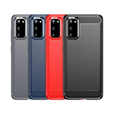 For Samsung Galaxy S20 Carbon Fiber Drawing Series Scratch Resistant Shock Absorption Soft TPU Back Cover Case