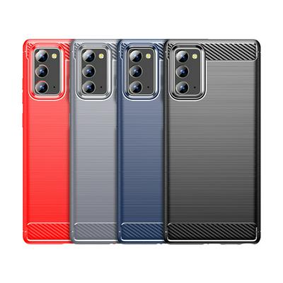 For Samsung Galaxy Note 20 Carbon Fiber Drawing Series Scratch Resistant Shock Absorption Soft TPU Back Cover Case