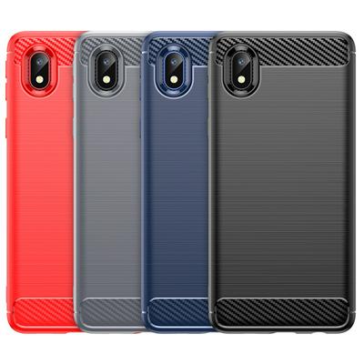 For Samsung Galaxy M01 Core Carbon Fiber Drawing Series Scratch Resistant Shock Absorption Soft TPU Back Cover Case