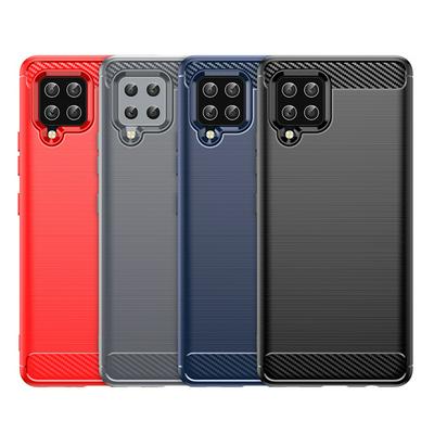 For Samsung Galaxy M42 5G Carbon Fiber Drawing Series Scratch Resistant Shock Absorption Soft TPU Back Cover Case