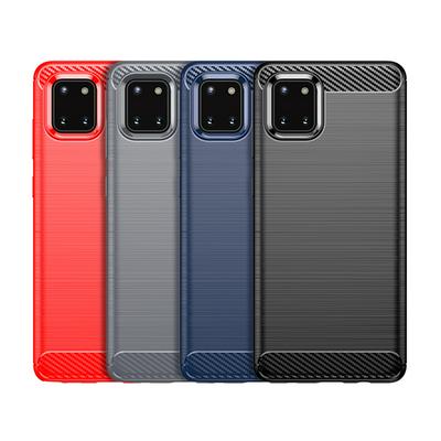 For Samsung Galaxy M60S Carbon Fiber Drawing Series Scratch Resistant Shock Absorption Soft TPU Back Cover Case