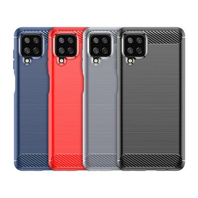 For Samsung Galaxy M12 Carbon Fiber Drawing Series Scratch Resistant Shock Absorption Soft TPU Back Cover Case