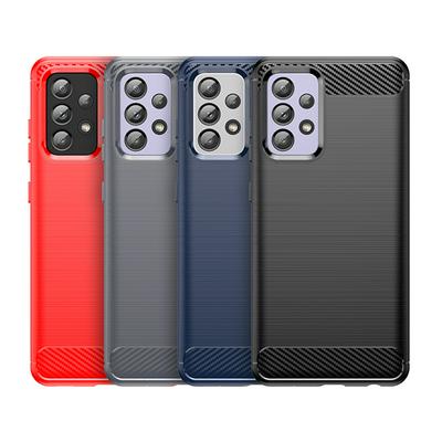 For Samsung Galaxy A52S 5G Carbon Fiber Drawing Series Scratch Resistant Shock Absorption Soft TPU Back Cover Case