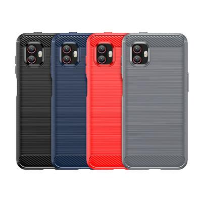For Samsung Galaxy Xcover Pro 2 Carbon Fiber Drawing Series Scratch Resistant Shock Absorption Soft TPU Back Cover Case