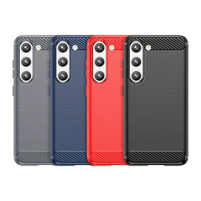 For Samsung Galaxy S23 Carbon Fiber Drawing Series Scratch Resistant Shock Absorption Soft TPU Back Cover Case