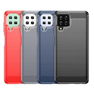 For Samsung Galaxy F22 Carbon Fiber Drawing Series Scratch Resistant Shock Absorption Soft TPU Back Cover Case