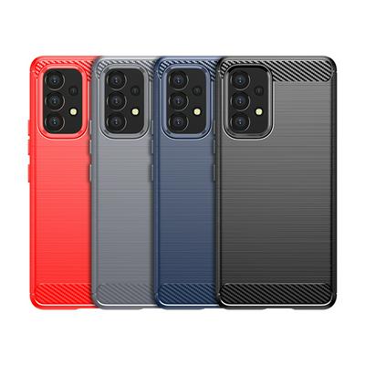 For Samsung Galaxy A53 5G Carbon Fiber Drawing Series Scratch Resistant Shock Absorption Soft TPU Back Cover Case