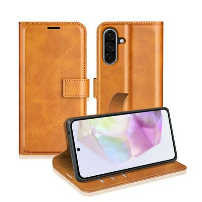 For Samsung Galaxy A56 5G Square Buckle Folio Flip Leather Case with Stand and Card Slots Function
