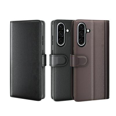for Samsung Galaxy A56 5G Side Flip Wallet Style Genuine Leather + Soft TPU Card Slots with Stand and Magnetic Buckle Case 