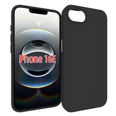 For iPhone 16E Black Matte Shockproof Durable Soft TPU Back Cover Phone Case 