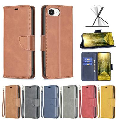 For iPhone 16E Solid Color Sheep Pattern Scratch Resistant Wallet Leather Case