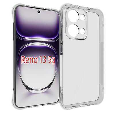 Anti-Fingerprint Non-Slip Waterproof Four Corners Shockproof Transparent Soft TPU Back Cover Protective Case for Oppo Reno 13 5G