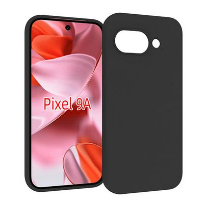 For Google Pixel 9A Black Matte Shockproof Durable Soft TPU Back Cover Phone Case 