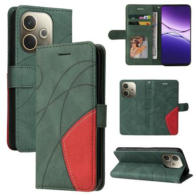 For Oppo A5 Pro 5G Double-color Stitching Scratch Resistant Wallet Leather Case 