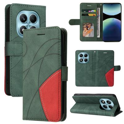 For Xiaomi Redmi Note 14 Pro 4G Double-color Stitching Scratch Resistant Wallet Leather Case 