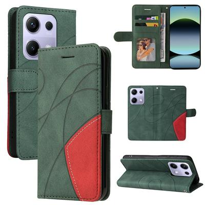 For Xiaomi Redmi Note 14S / Note 13 Pro 4G / Xiaomi Poco M6 4G Double-color Stitching Scratch Resistant Wallet Leather Case 