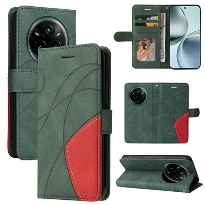 For Oppo Realme 14 Pro Plus Double-color Stitching Scratch Resistant Wallet Leather Case 