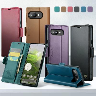 CASEME 023 Series For Google Pixel 9A RFID Blocking Leather Case Wallet Stand Phone Cover