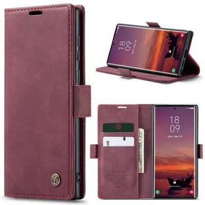 CASEME 013 Series for Samsung Galaxy S25 Ultra Wallet PU Leather Case Foldable Stand Magnetic Auto-absorbed Flip Cover
