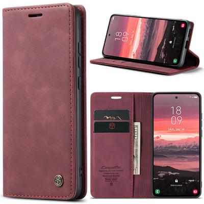 CASEME 013 Series for Samsung Galaxy S25 Edge Wallet PU Leather Case Foldable Stand Magnetic Auto-absorbed Flip Cover